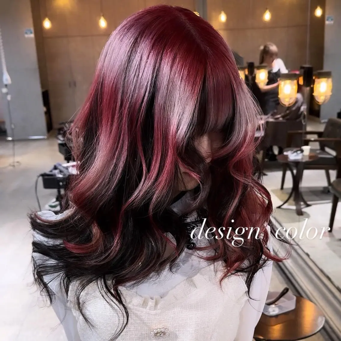 セミロング カラー カット ヘアカラー トリートメント ヘアセット 💜ハイトーン💛 マジカルかいちゃんのヘアスタイル