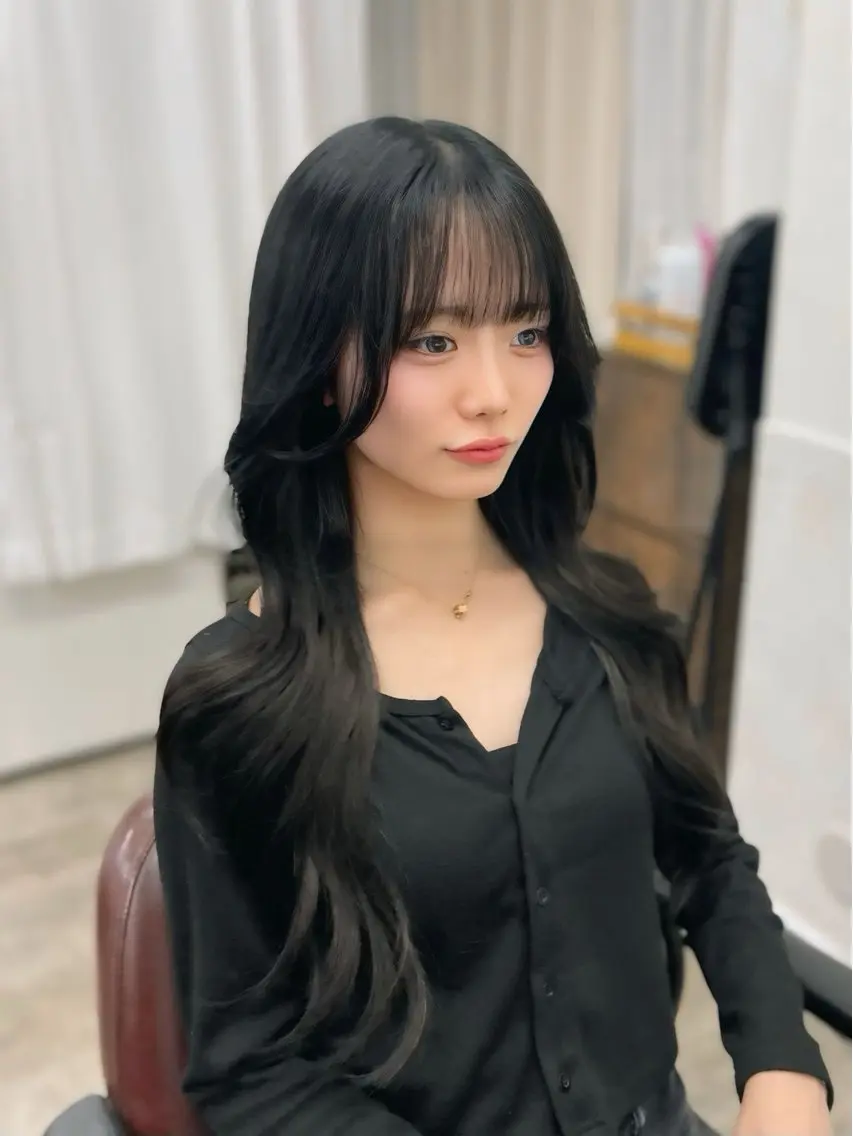 セミロング カット エクステ ヘアセット 韓国ヘア🤍髪質改善 🇰🇷AKANEのヘアスタイル