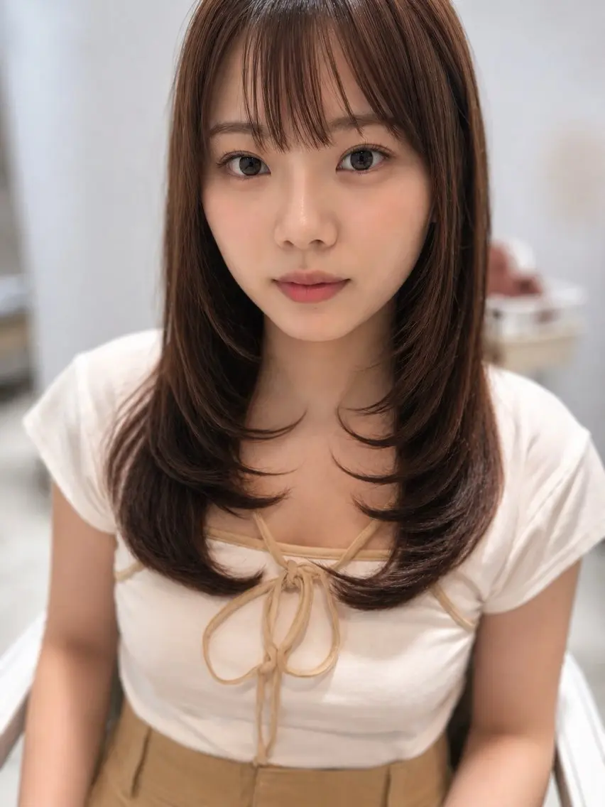 ロング カラー ベージュカラー 透明感カラー レイヤーカット カット ヘアカラー トリートメント 髪質改善／透明感 🫧うらののヘアスタイル