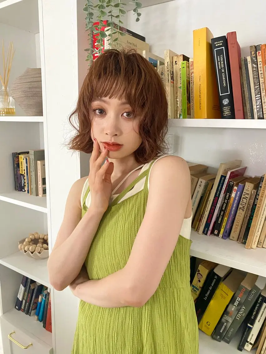 ミディアム カラー ヘアアレンジ カット ヘアカラー トリートメント 小顔カット/艶 カラー特化♡MIHOのヘアスタイル