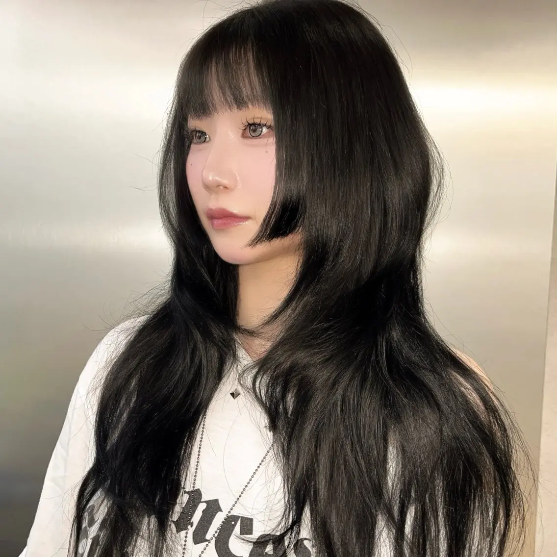 ロング カラー ハッシュカット 姫カット カット ヘアカラー レイヤー/トレンド カラー/yuukaのヘアスタイル