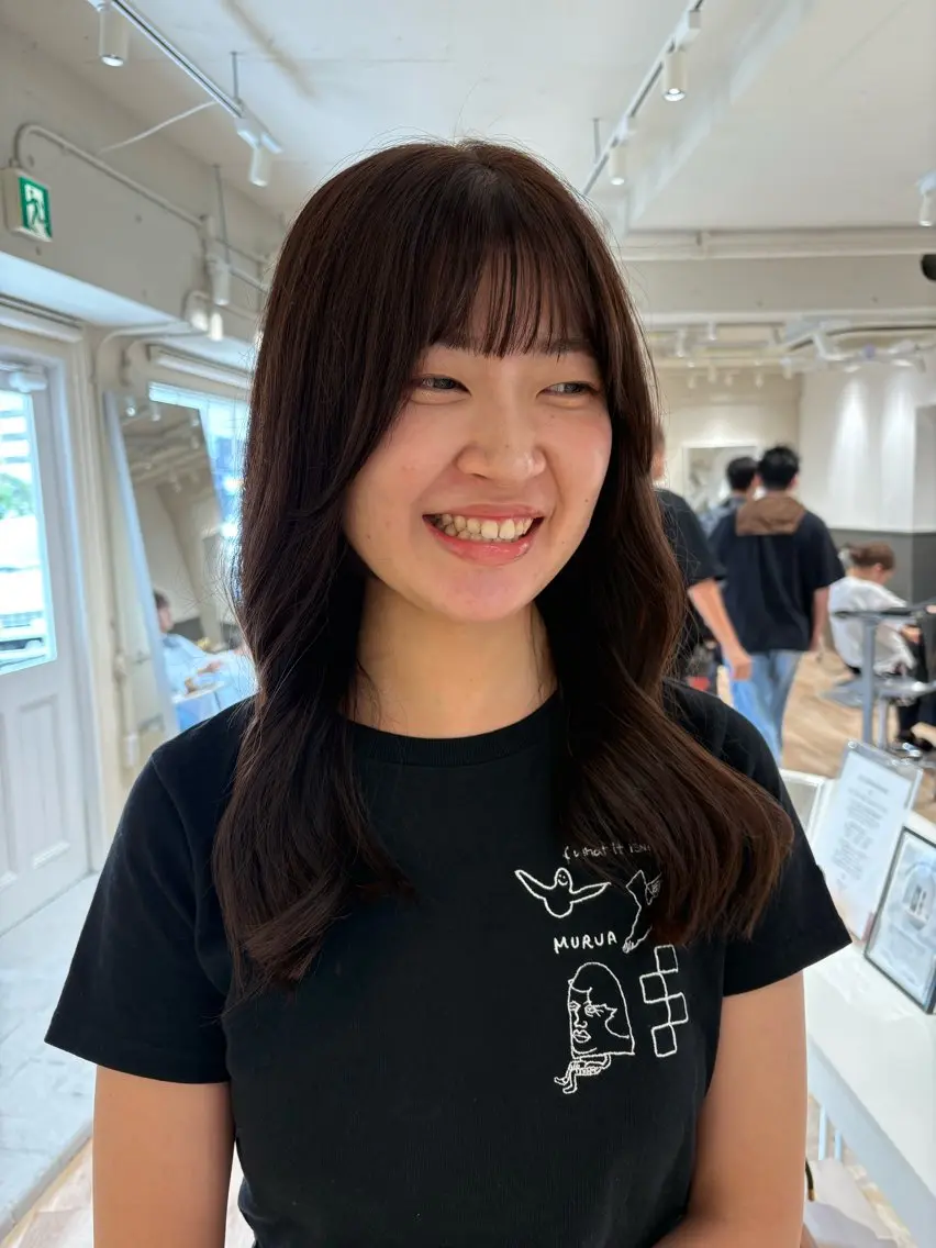 ロング 韓国風ヘア 与那嶺 亜美のヘアスタイル