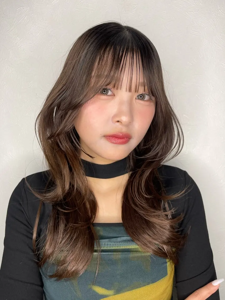 セミロング カット ヘアカラー トリートメント 剣持友希/ifh iizuka/高崎のヘアスタイル