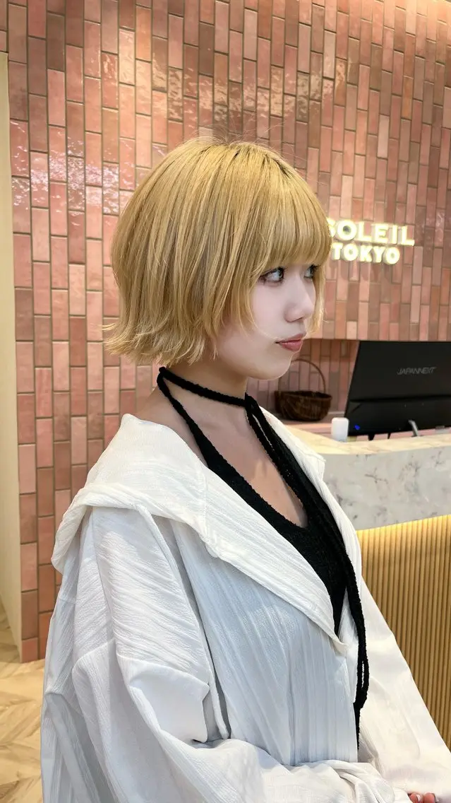 ショート カラー 柔らかい艶暖色 レイヤー🫧姫汝のヘアスタイル