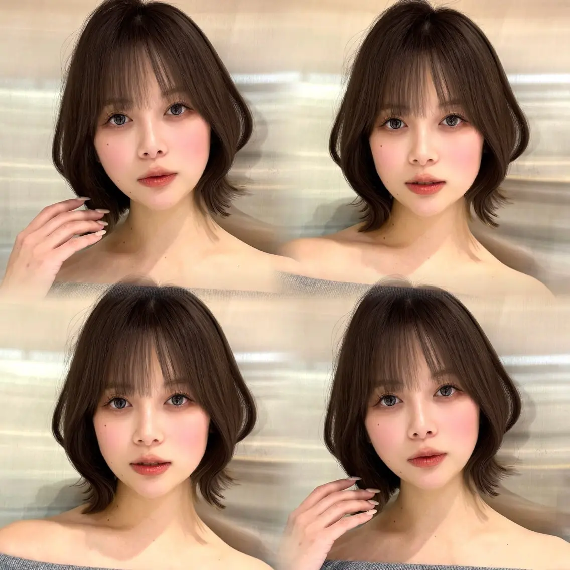 ミディアム カラー ヘアアレンジ ボブレイヤー 透明感カラー ボブ 韓国風ヘア レイヤーカット 韓国ヘア/ロー レイヤー/Rumiのヘアスタイル