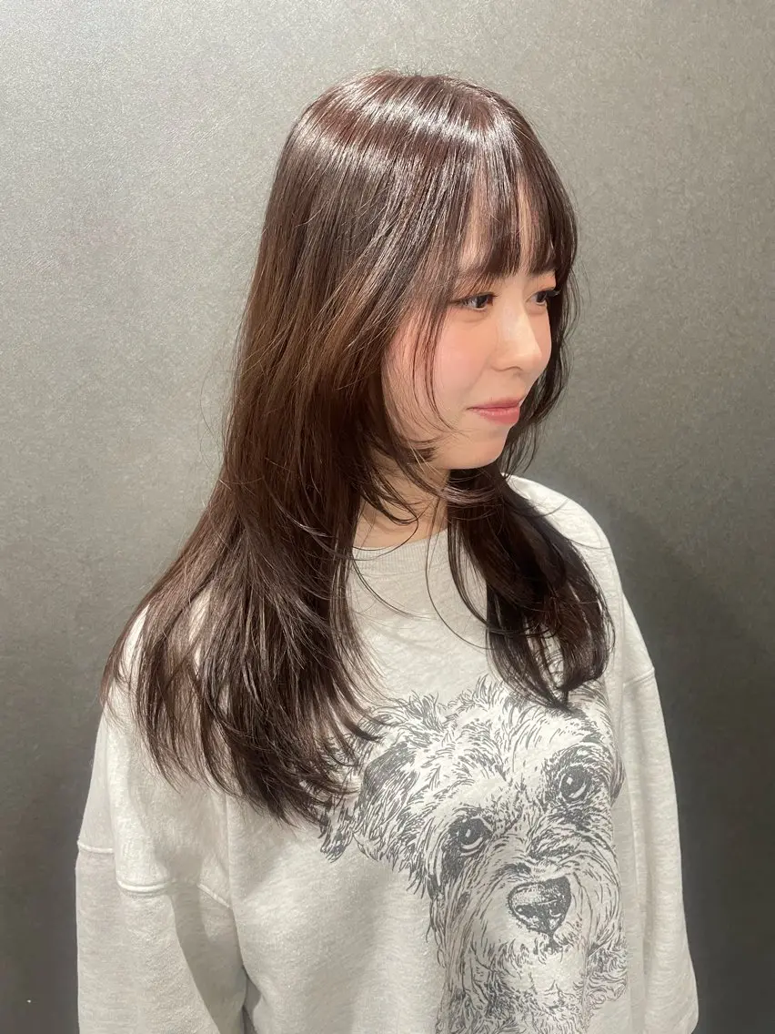 ロング 顔まわりレイヤー レイヤーカット カット トリートメント 空きあり💛 miho  大国町のヘアスタイル