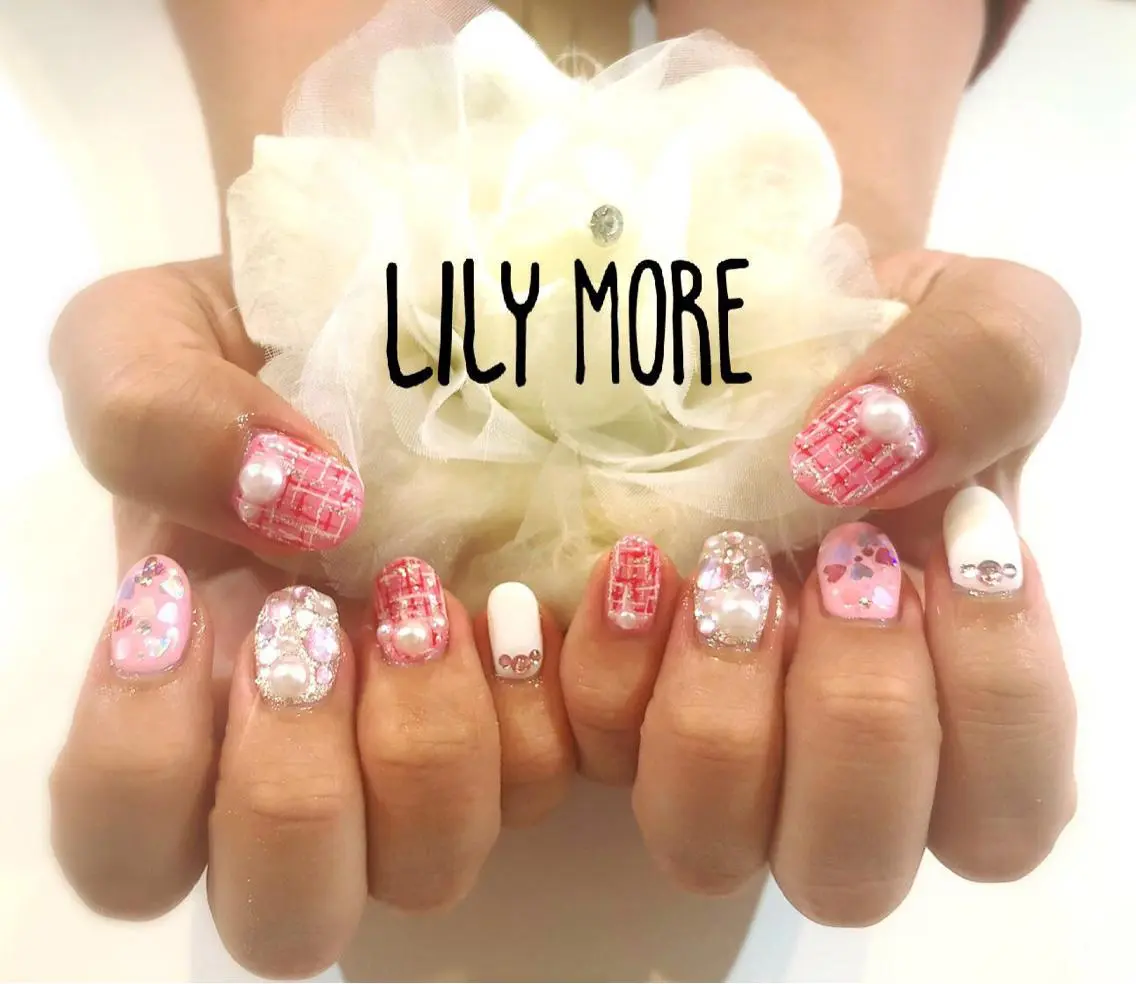 ネイル ツイードネイル Lily closetのネイルデザイン