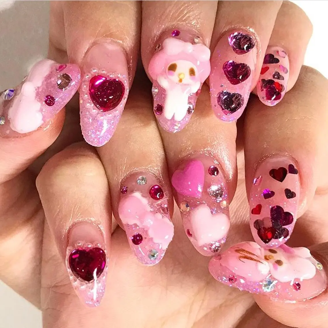 ネイル 渋谷／チップ長さ出し 👑アプレgel-xのネイルデザイン