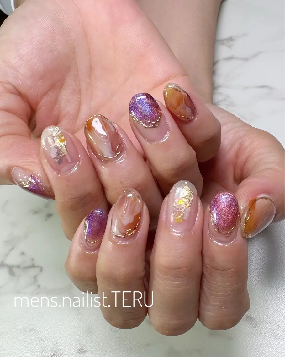 ネイル マグネットネイル メンズネイル nailsalon ETERNALのネイルデザイン