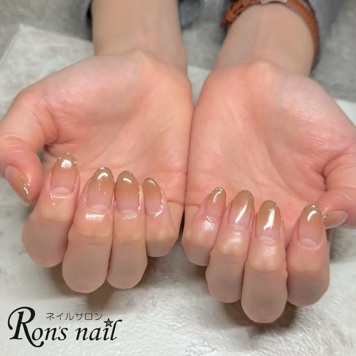 ネイル グラデーション ラメ(グリッター) Ron's nail 笹岡のネイルデザイン