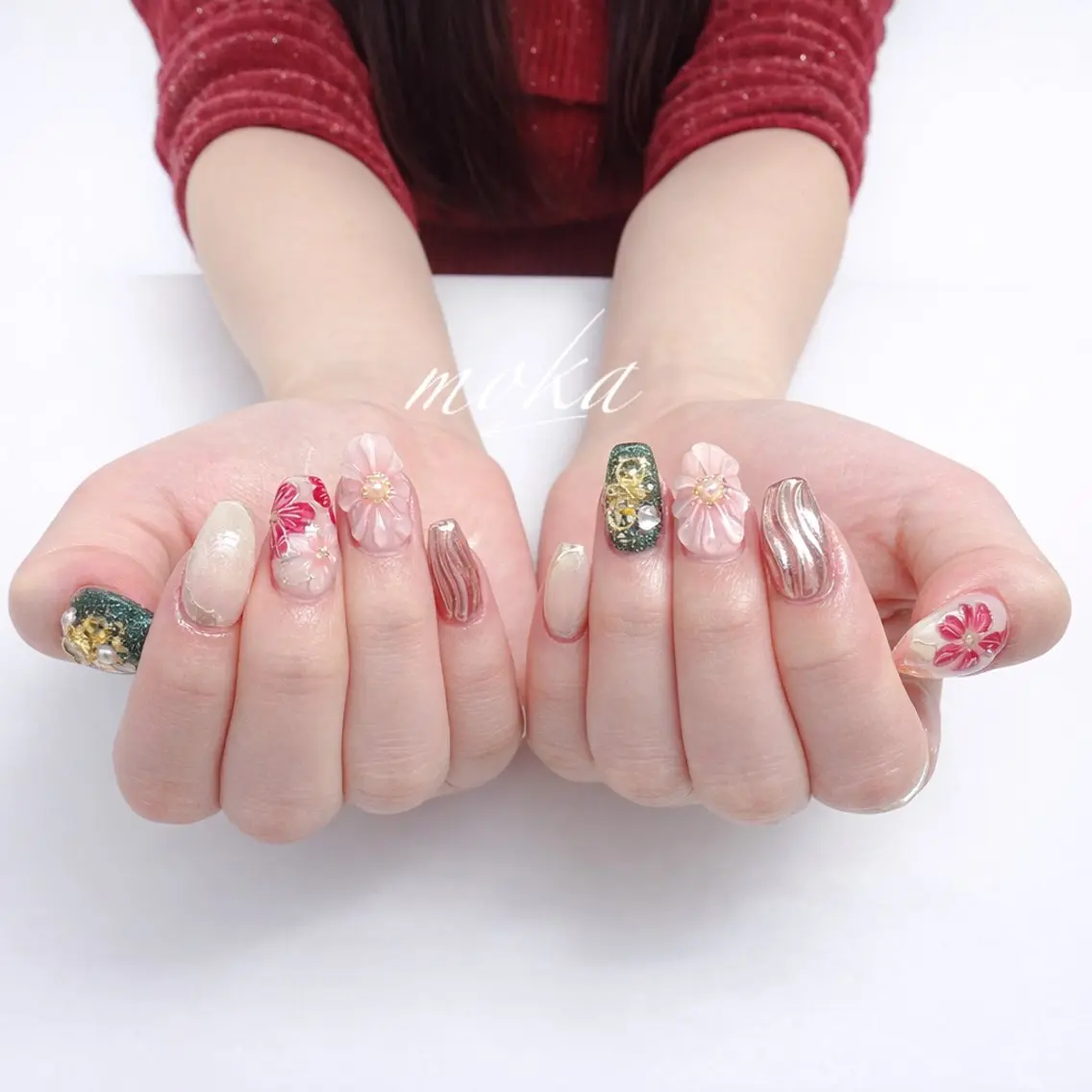 ネイル ハンドネイル ハンドケア 胡蝶蘭レディースサロ ンNailMOKAのネイルデザイン