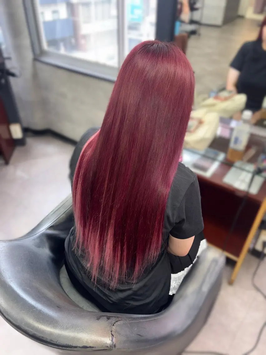 セミロング カラー ヘアカラー エクステ ハイトーンカラー 💚りょうか💚のヘアスタイル