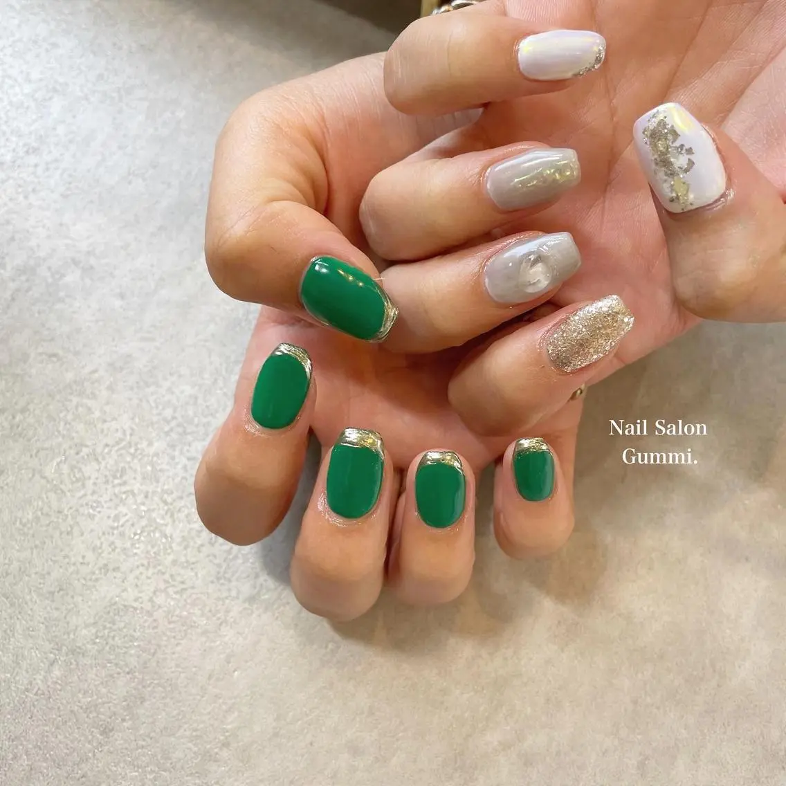 ネイル グリーン Nail Salon Gummi.のネイルデザイン