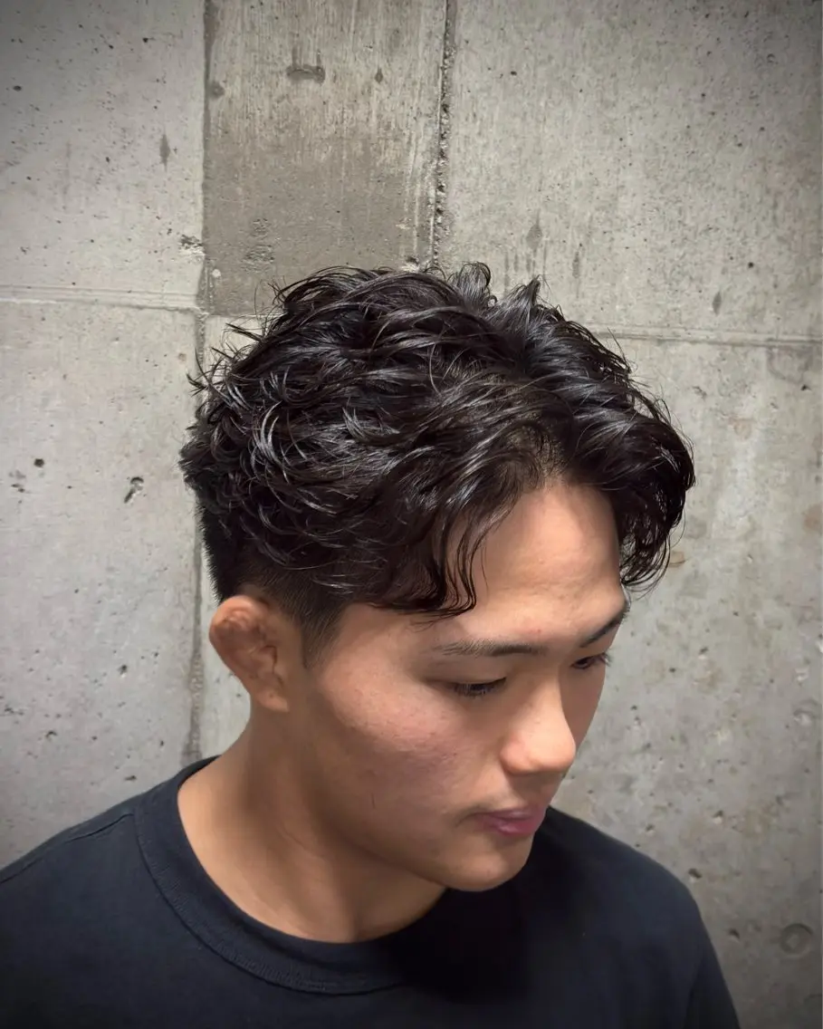 ショート パーマ メンズ カット パーマ 永井 皓大のヘアスタイル