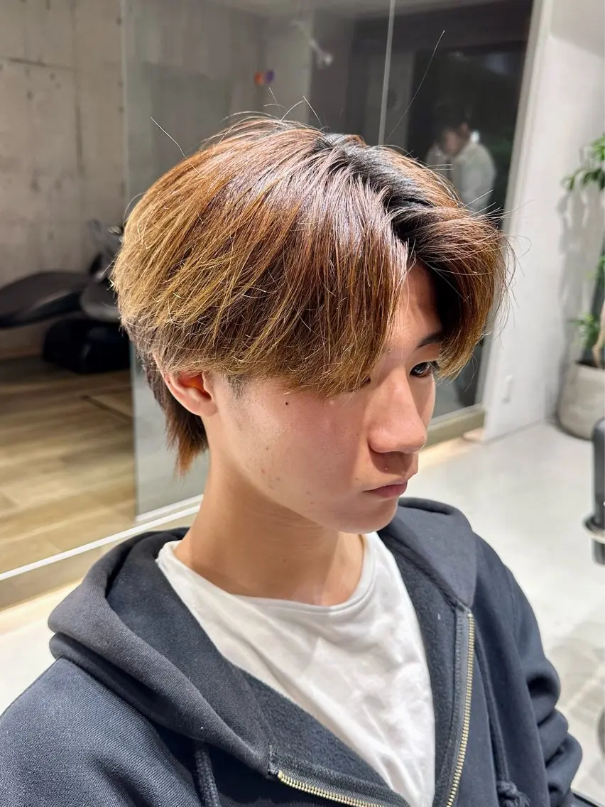 ミディアム カラー メンズ カット トリートメント ヘアセット 横浜/メンズ特化/ Farbe/田中颯斗のヘアスタイル