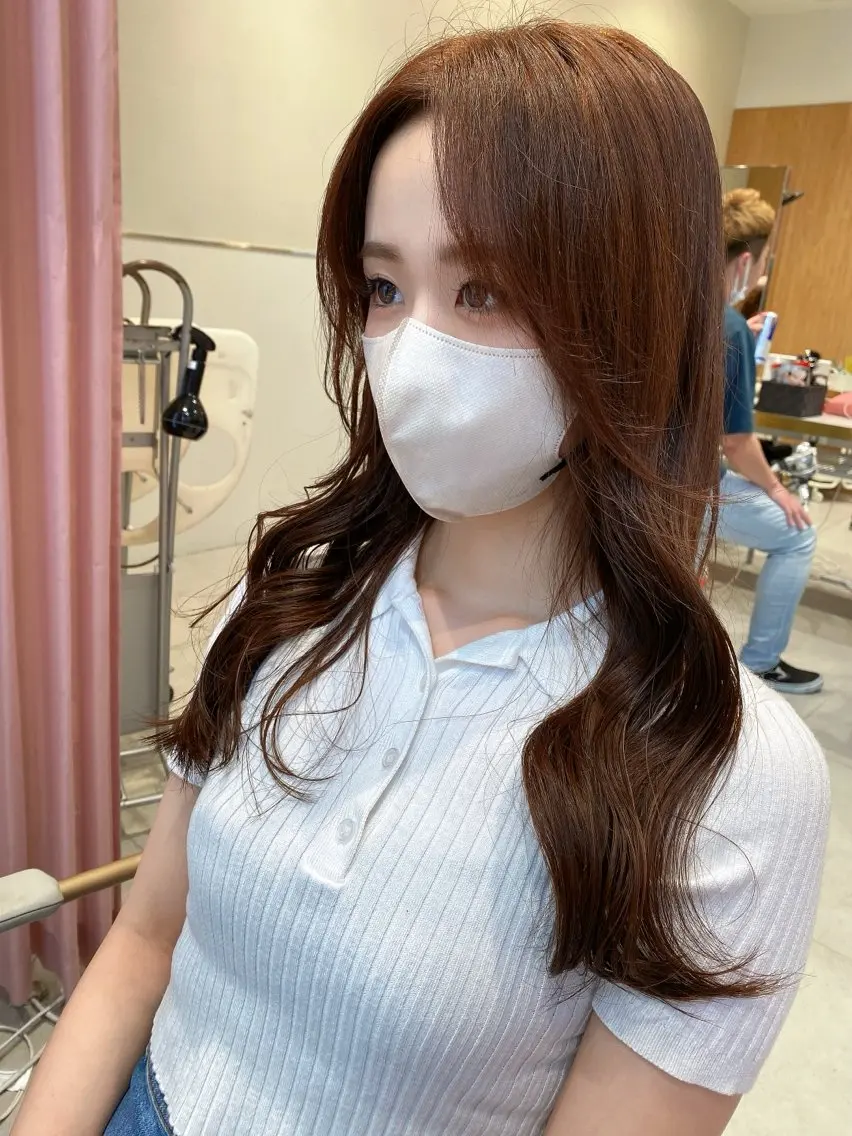 ロング カラー カット ヘアカラー トリートメント ナチュラル韓国ヘア 🇰🇷塚田凌太のヘアスタイル