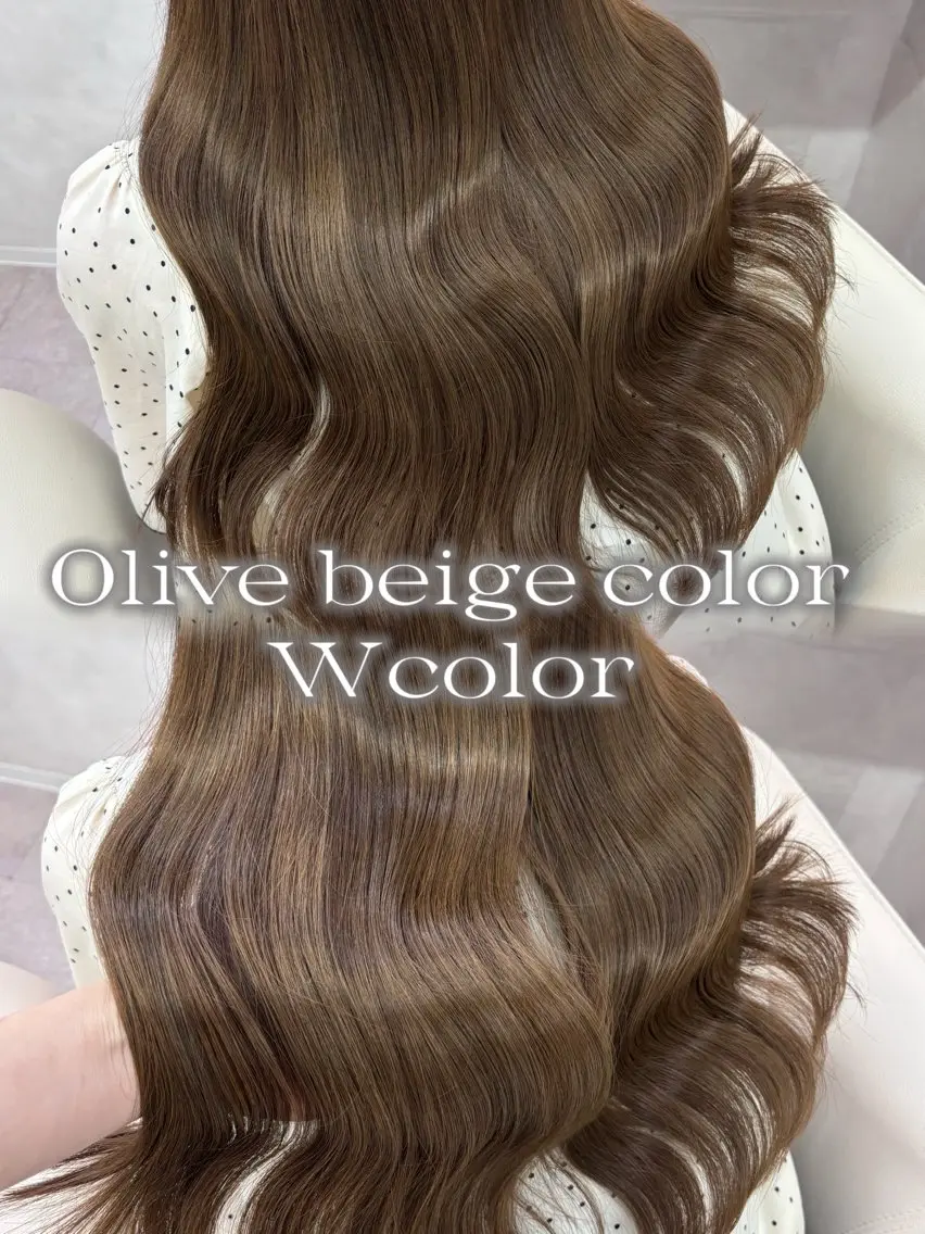 ロング カラー ベージュカラー 透明感カラー オリーブベージュ オレンジ ヘアカラー ️🫧中島遼香🫧 艶カラー/髪質改善のヘアスタイル
