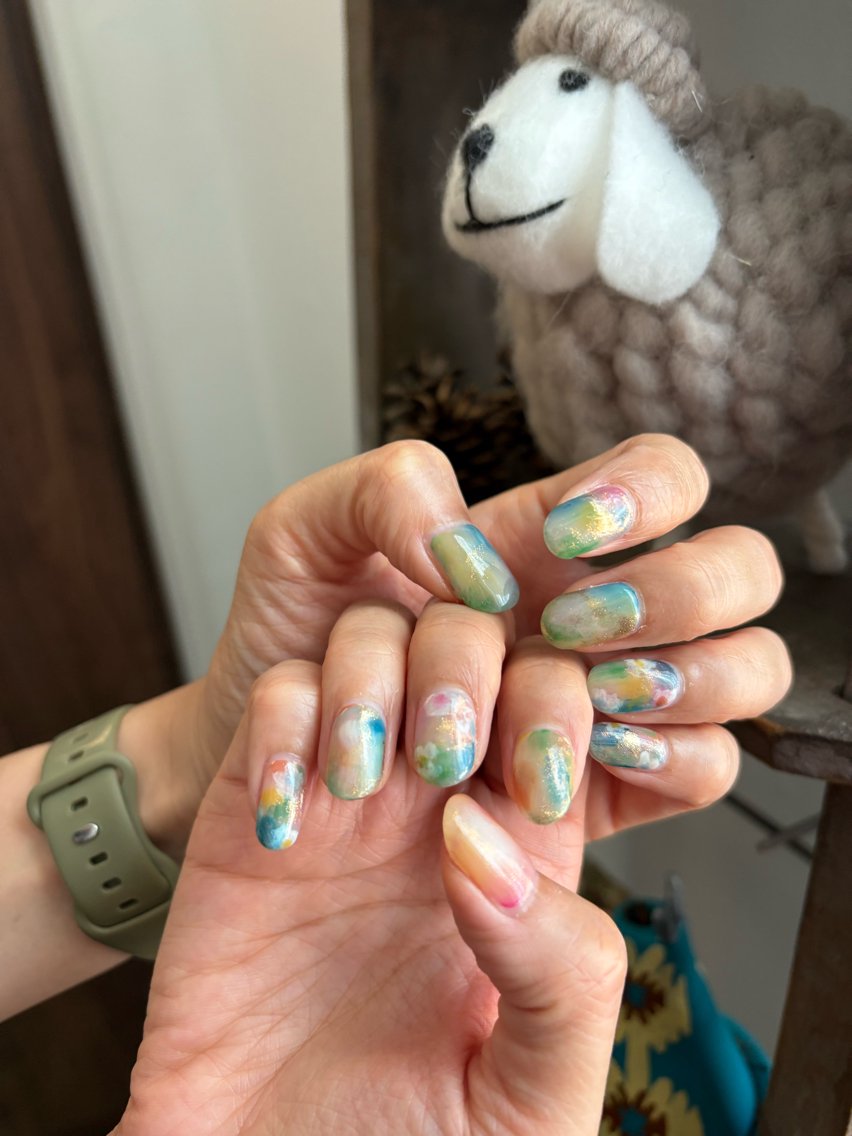 ネイル ニュアンスネイル ハンドネイル 甲斐市自宅サロン 🧸prunelleのネイルデザイン