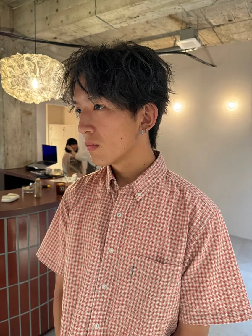 ショート カラー パーマ 森田 鴻之介のヘアスタイル