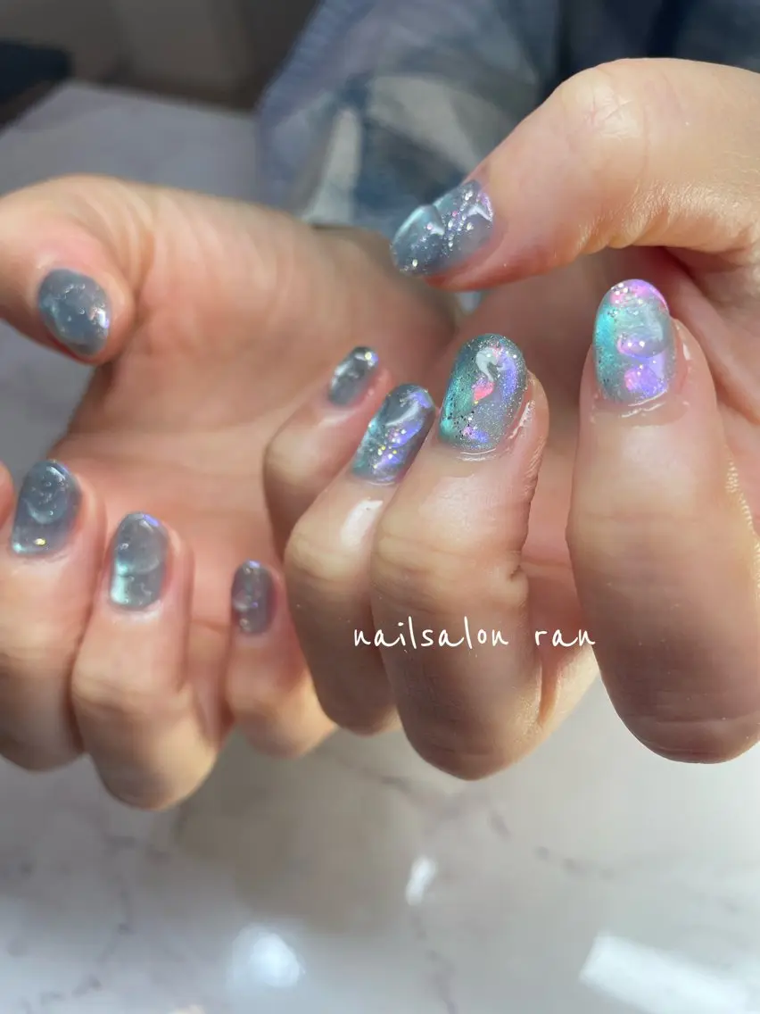 ネイル 氷ネイル・うるうるネイル ハンドネイル ハンドケア nailsalon ranのネイルデザイン