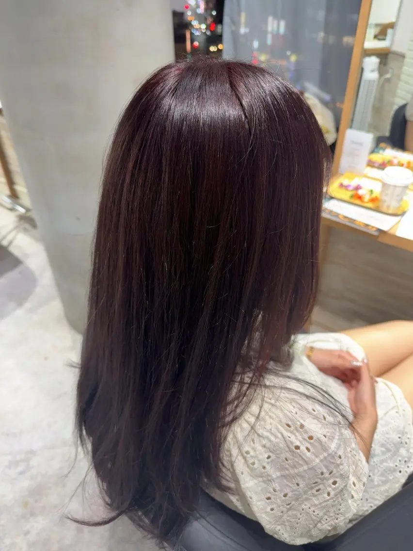 ロング ピンクラベンダー レイヤーカット LUPI harukaのヘアスタイル