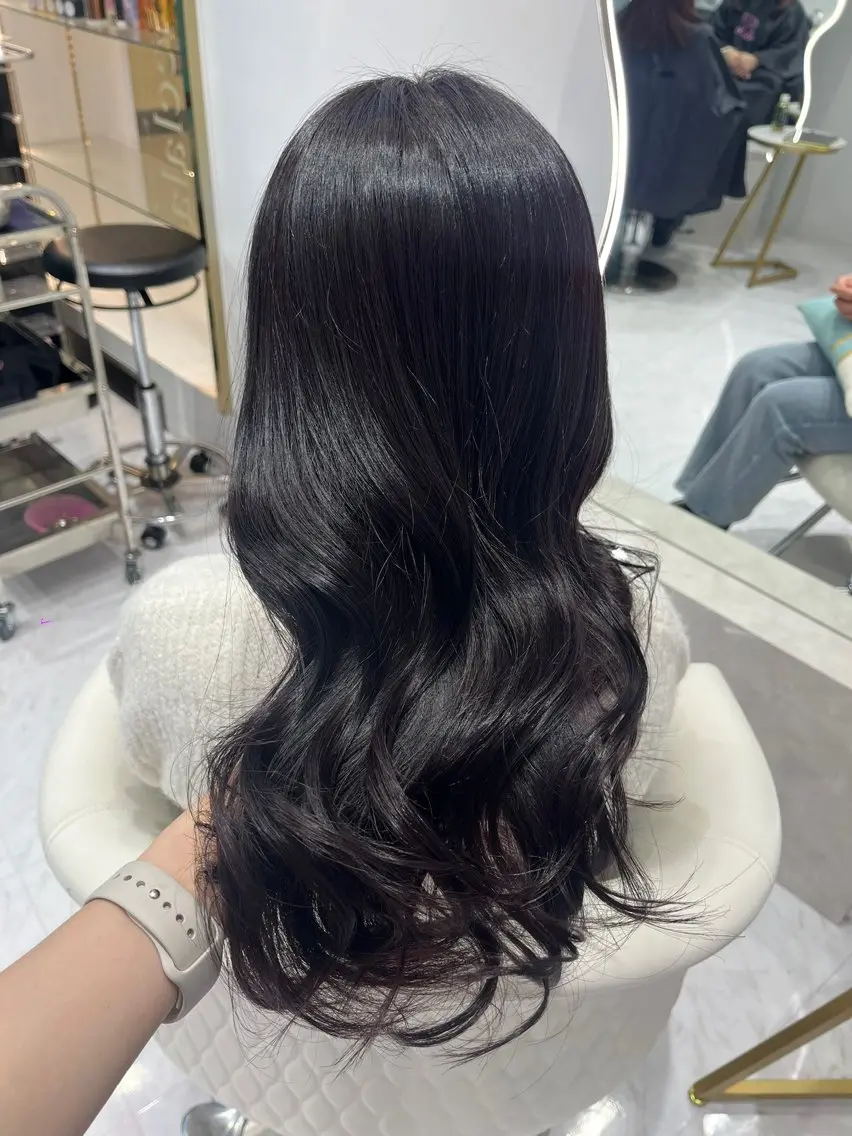 ロング カラー ディープラベンダー ラベンダーカラー 𝑹𝒊𝒉𝒐🎀 名駅/大人韓国ヘアのヘアスタイル