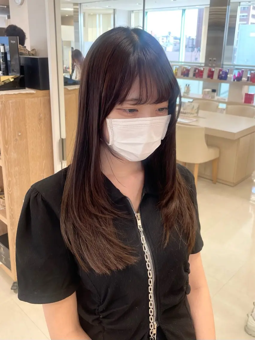 ロング シャドウパーマ／骨格 矯正カット　トモキのヘアスタイル