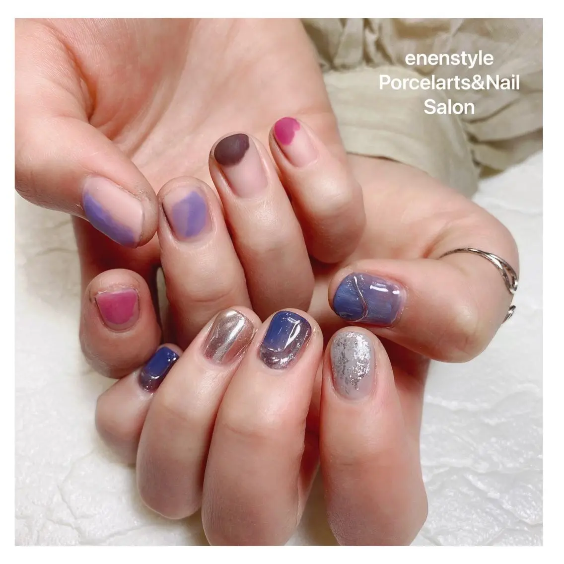 ショート ネイル ハンドネイル 🐾enen style 🐾のネイルデザイン