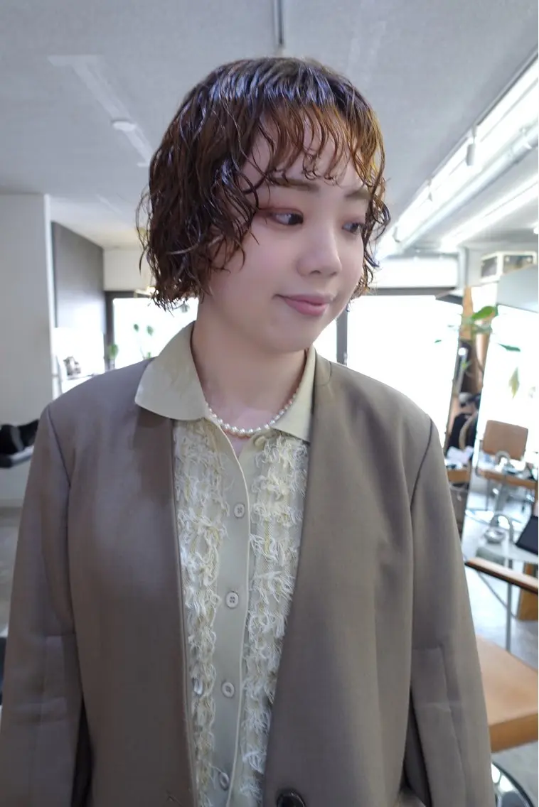 ショート パーマ カット パーマ sakura🌸 レイヤー/韓国ヘアのヘアスタイル