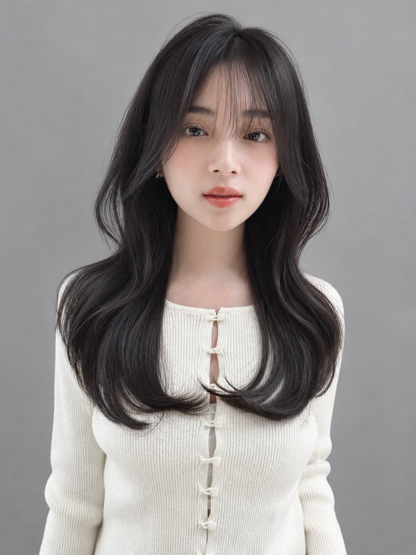 ロング カラー 透明感カラー トリートメント カット トリートメント 勝河 怜楊のヘアスタイル