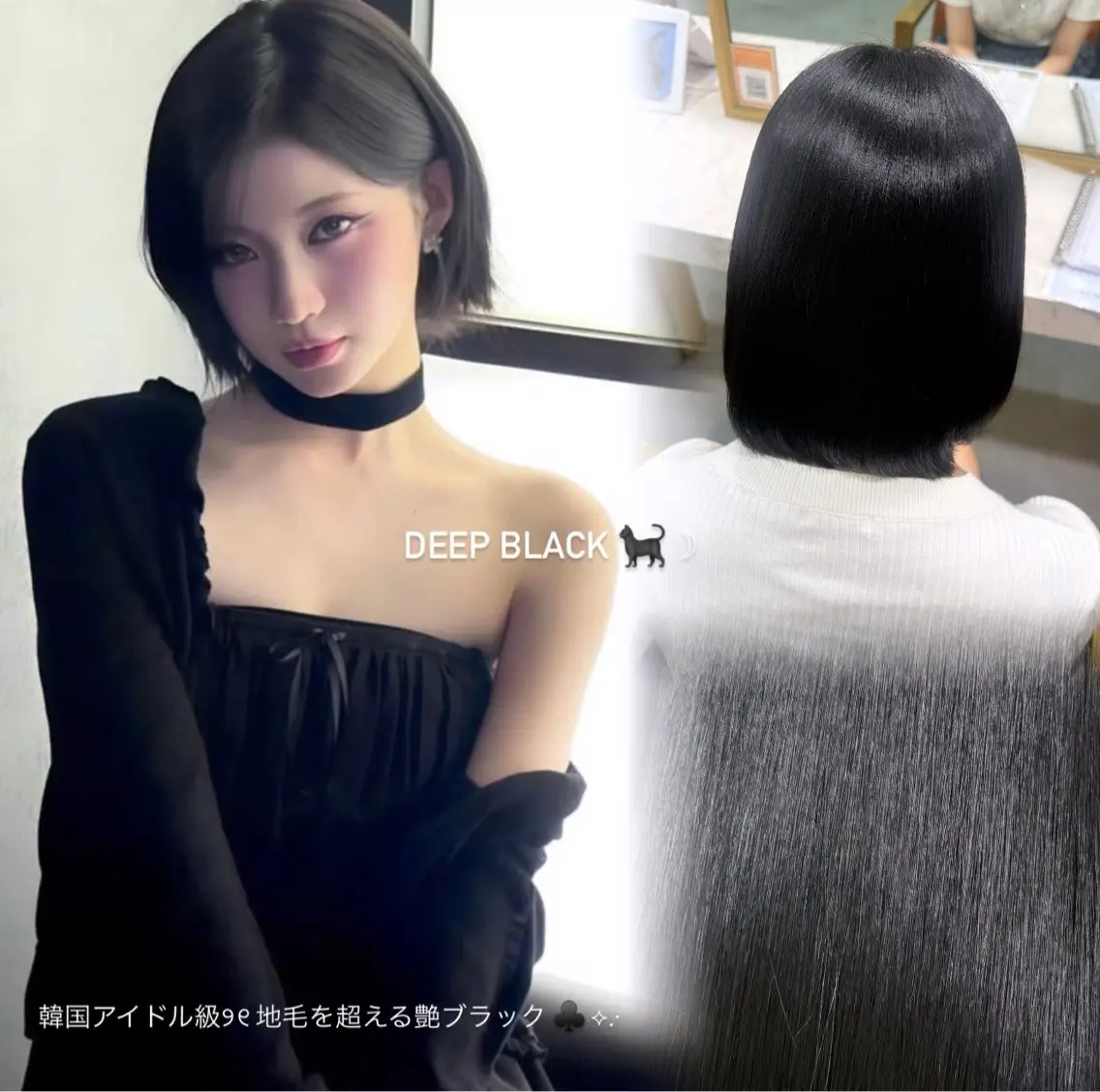 カラー 黒髪 ヘアカラー 韓国風ヘア / ダブルカラー🌙のヘアスタイル