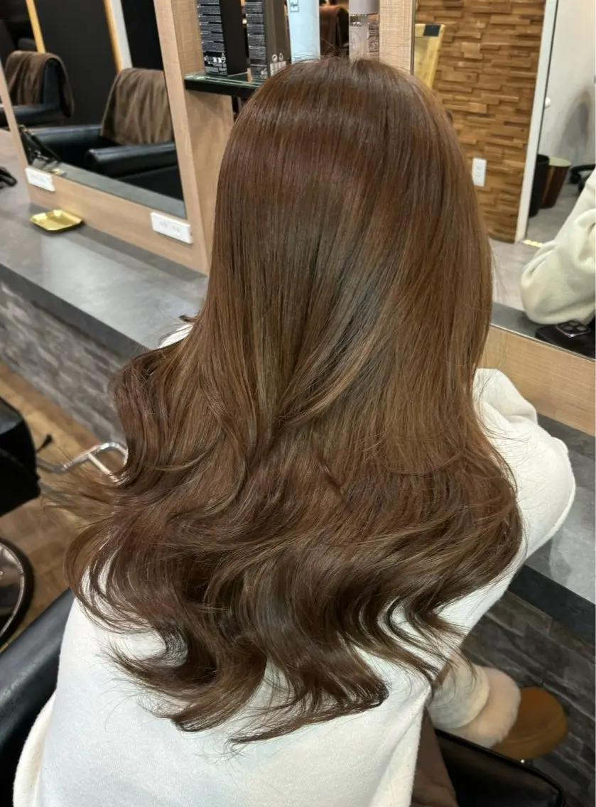 セミロング カラー ブリーチ ブラウンカラー エクステ 髪質改善 レイヤーカット カット ヘアカラー トリートメント 横浜/エクステ特化× 艶カラー/あいかのヘアスタイル