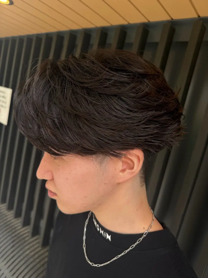 パーマ メンズ カット パーマ 京都メンズパーマ ツイスパ|波巻きのヘアスタイル