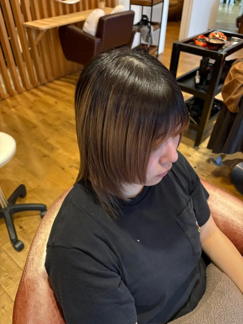 ミディアム 縮毛矯正 縮毛矯正 トリートメント 山本 あやめ子のヘアスタイル