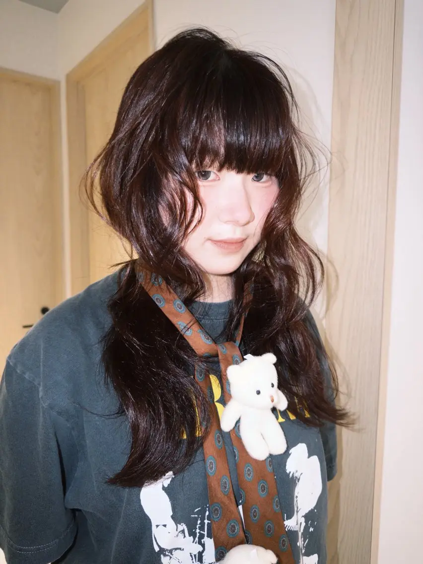 ミディアム カラー ヘアカラー トリートメント 岡山ハイトーン・ ルーツカラー/こもものヘアスタイル