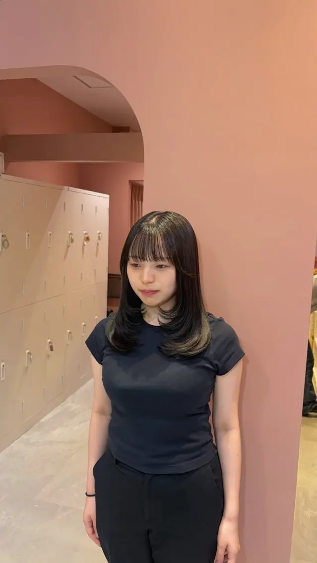 ミディアム カラー カット ヘアカラー 聖菜/ hina /レイヤー/艶カラーのヘアスタイル