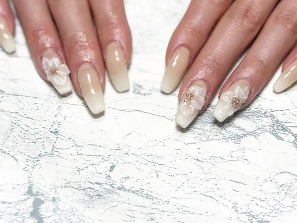 ネイル フラワーネイル フットネイル ニュアンスネイル シンプルネイル 春ネイル nail fufla ♡yamane♡のネイルデザイン