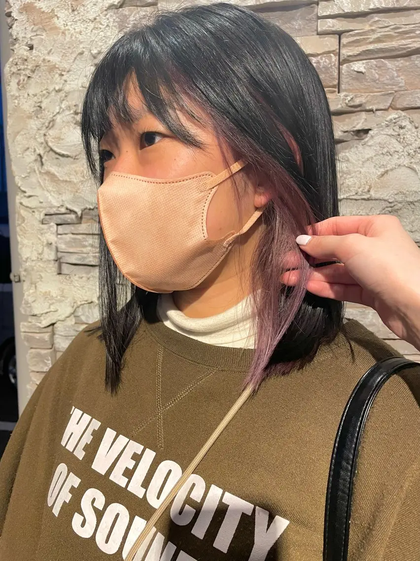 ミディアム 色落ちまで可愛い🩷 透明感🩵安江理緒のヘアスタイル
