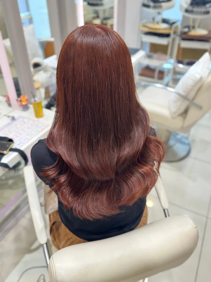 カラー ブリーチ ブラウンカラー ブリーチなしカラー オレンジ オレンジブラウン 表参道/ハイトーン/ ブリーチ/みずは🎀のヘアスタイル