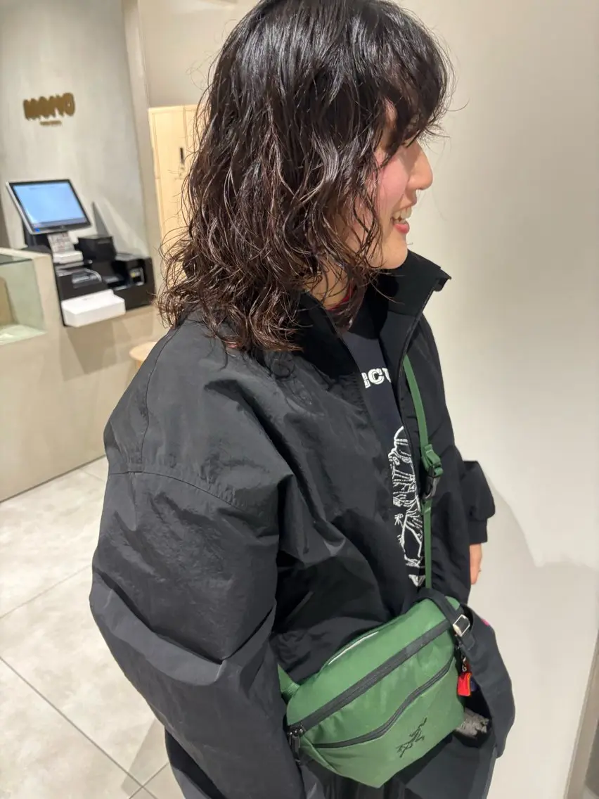 ミディアム パーマ カット パーマ トリートメント ayaka #パーマ#アレンジのヘアスタイル