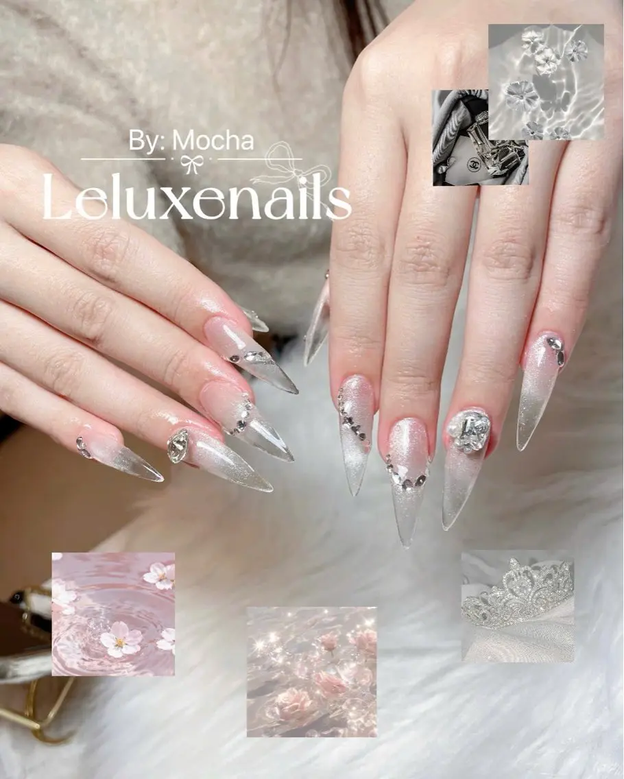 ネイル ジェルネイル ガーリー キラキラネイル 韓国ネイル 持ち込み le luxe nailsのネイルデザイン