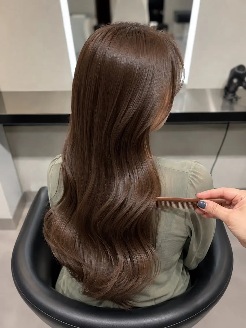 ミディアム カラー ブラウンカラー トリートメント 🌈ウルトワ水素 髪質改善naru🌈のヘアスタイル