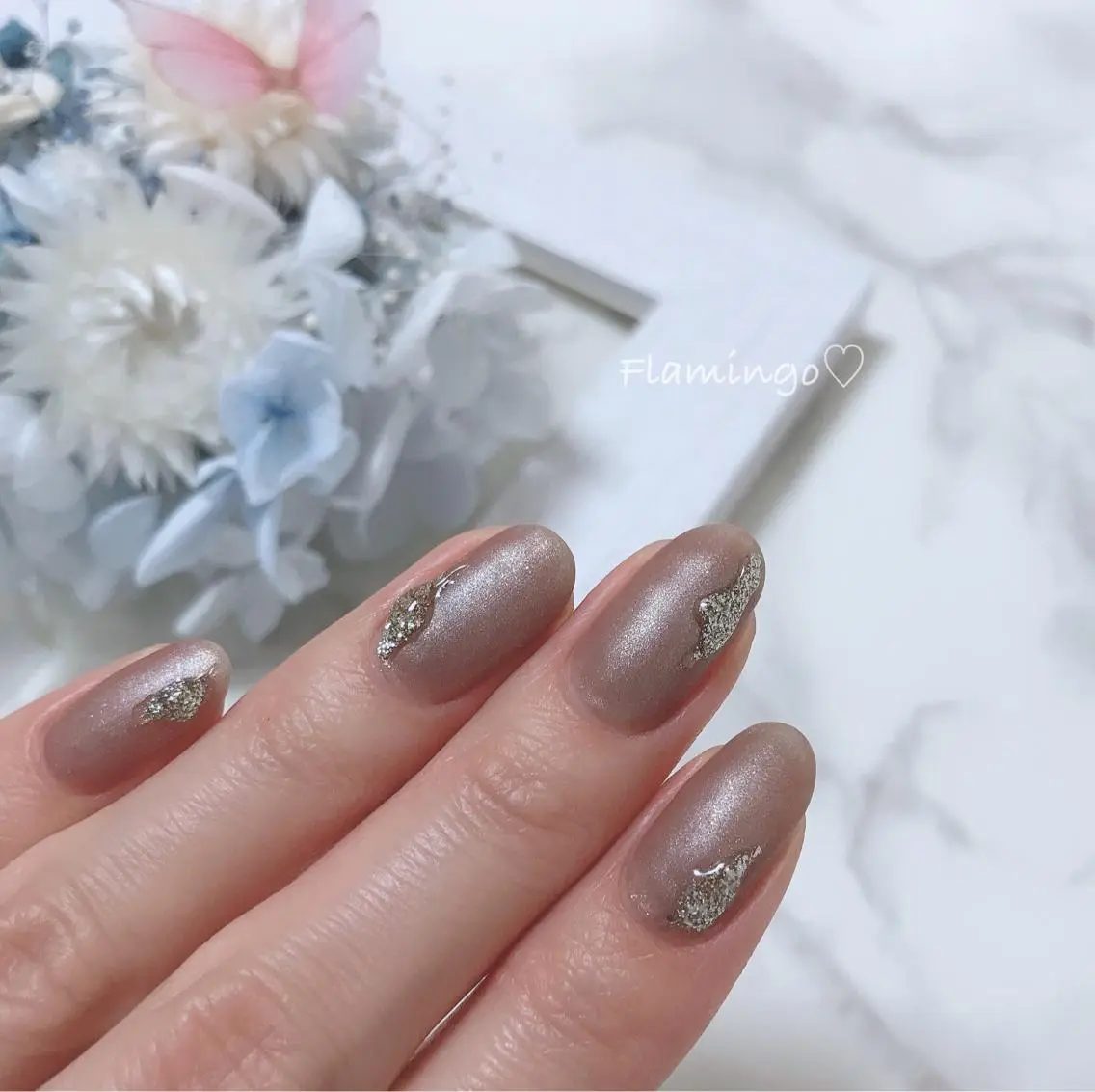 ネイル ジェルネイル ラメ(グリッター) マットネイル ぷっくりネイル シンプルネイル フィルイン／自爪育成 ／爪に優しい施術のネイルデザイン