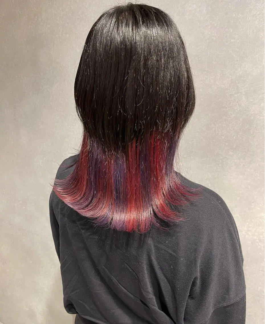 ミディアム カラー ブリーチ インナーカラー カット ヘアカラー 唐澤 千尋のヘアスタイル