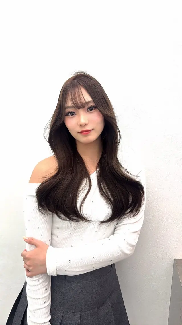 ロング カラー ヘアカラー トリートメント 中韓レイヤー/ ブラウン🤎はやとのヘアスタイル