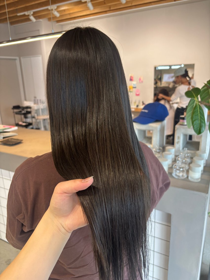 ロング 髪質改善 縮毛矯正 トリートメント 上瀧 寧々のヘアスタイル