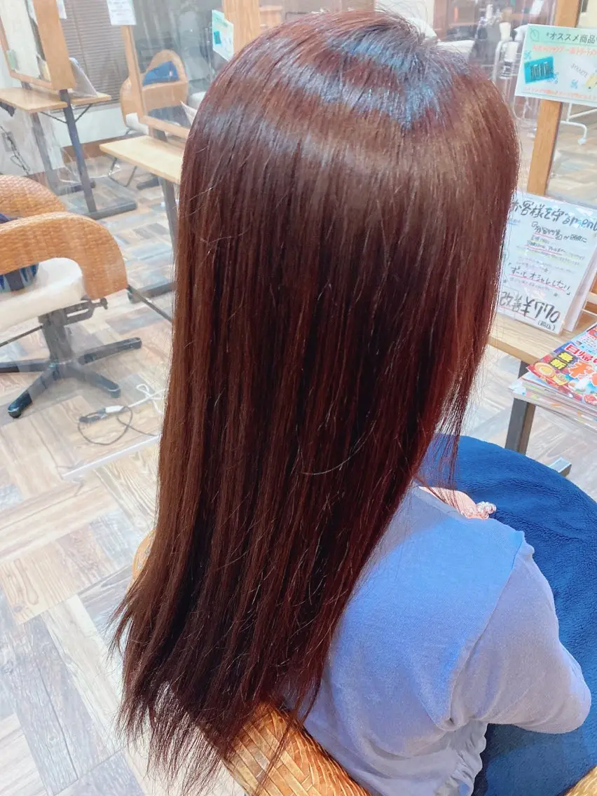 ロング カラー ブラウンカラー ピンクカラー ピンクブラウン ヘアカラー 艶カラー/学園前/ Remikaのヘアスタイル