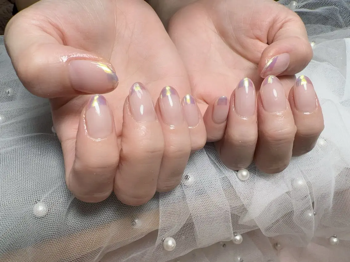 ネイル オーロラネイル フレンチネイル ハンドネイル Nail NaNaのネイルデザイン
