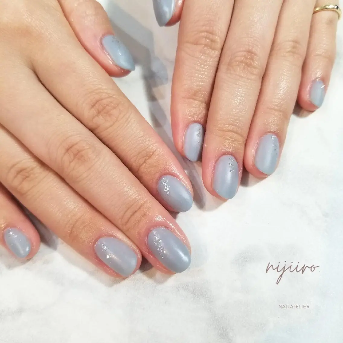 ネイル ラメ(グリッター) マットネイル ハンドネイル nijiiro🌈 サトウのネイルデザイン