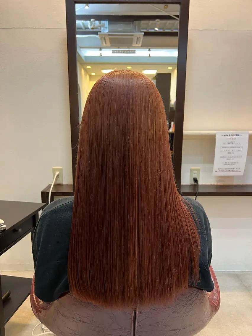 ロング カラー ベージュカラー ピンクカラー ピンクベージュ ヘアカラー トリートメント 松山 優里のヘアスタイル